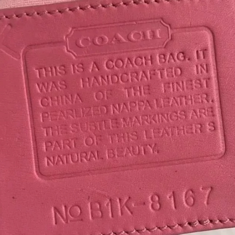 Vintage Coach Pearlized Nappa Leather Demi Shoulder Bag 8167 ( Pink ) - Picture 14 of 15